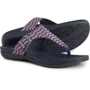 Aetrex Rita Toe Thong Sandals Womens Size 38 US Size 7.5-8 Navy Blue